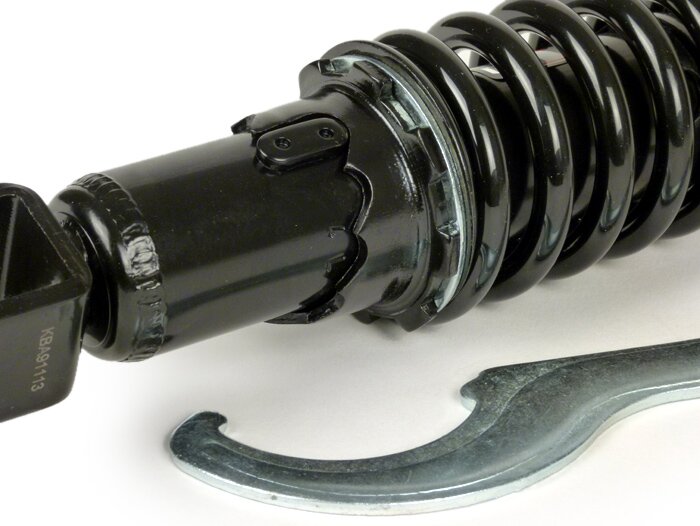 Achterschokdemper -YSS Pro-X, 250mm, met TÜV/ABE- Yamaha BWs (tot 2003), Zest, MBK Booster, Booster R, Spirit, Target, Evolis, Malaguti F10, Kymco DJX - Zwarte veer