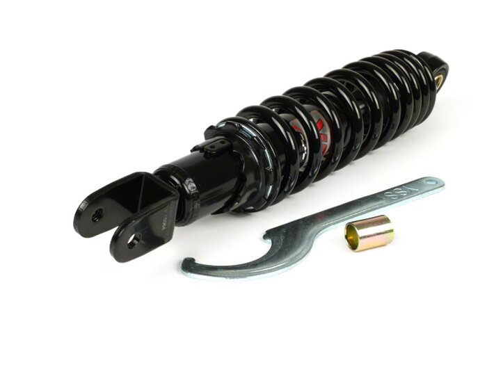 Bakre stötdämpare -YSS Pro-X, 280 mm, med TÜV/ABE- Yamaha Aerox (YQ50/L, 2-takts), Neos, BW NG, Bump, Zest, MBK Nitro (YQ50/L, 2-takts), Ovetto, Booster NG, Track, Peugeot Vivacity, Trekker, Buxy, Zenith, Speedake, Rapido, Metropolis, Aprilia Amico, Gulli