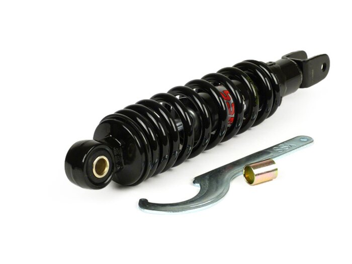 Bakre stötdämpare -YSS Pro-X, 280 mm, med TÜV/ABE- Yamaha Aerox (YQ50/L, 2-takts), Neos, BW NG, Bump, Zest, MBK Nitro (YQ50/L, 2-takts), Ovetto, Booster NG, Track, Peugeot Vivacity, Trekker, Buxy, Zenith, Speedake, Rapido, Metropolis, Aprilia Amico, Gulli