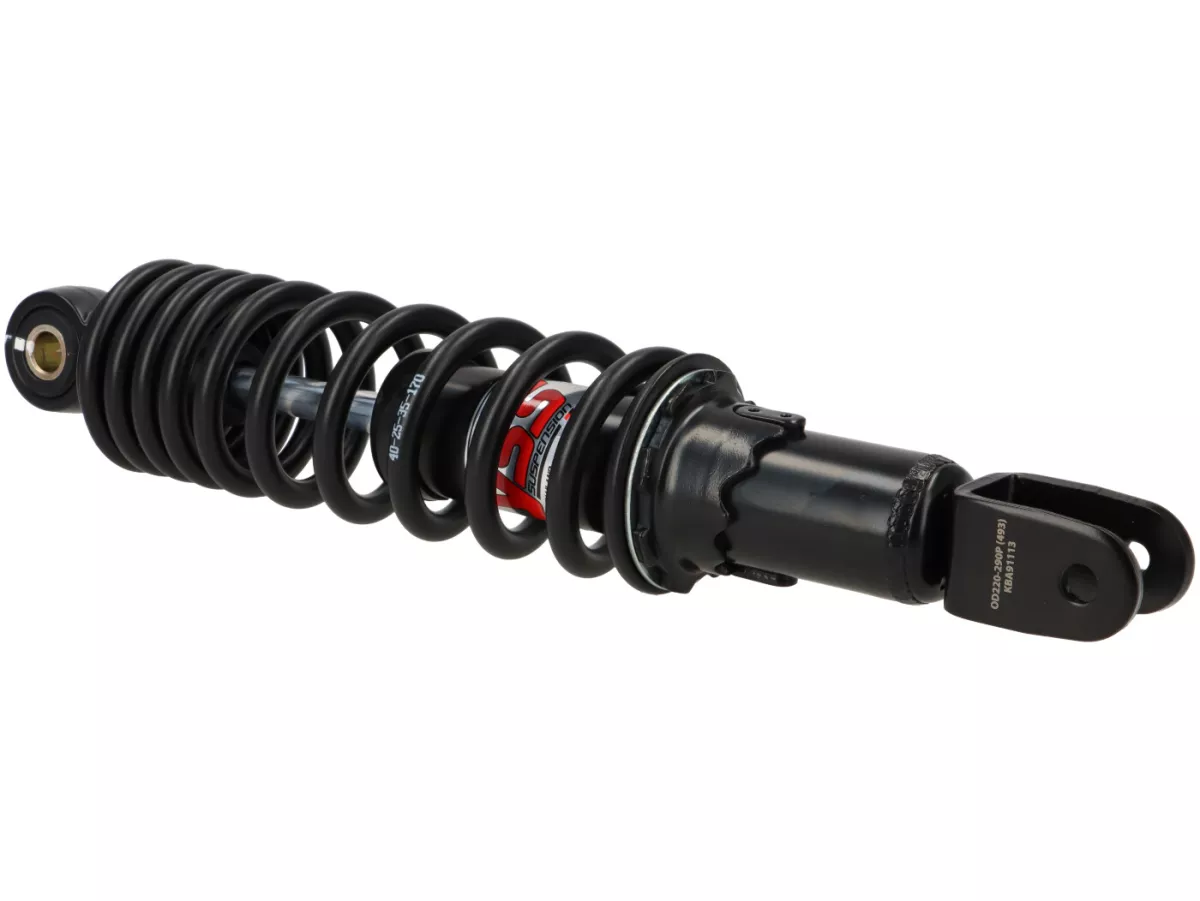 Shock absorber rear -YSS Pro-X, 290mm- Benelli 491, K2, Aprilia Scarabeo 100 - black spring