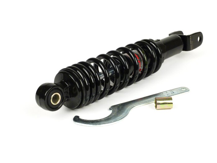 Ammortizzatore posteriore -YSS Pro-X, 300mm, con TÜV/ABE- Aprilia SR50 con motore Piaggio (ZD4), Italjet Dragster 125/180 - Molla nera