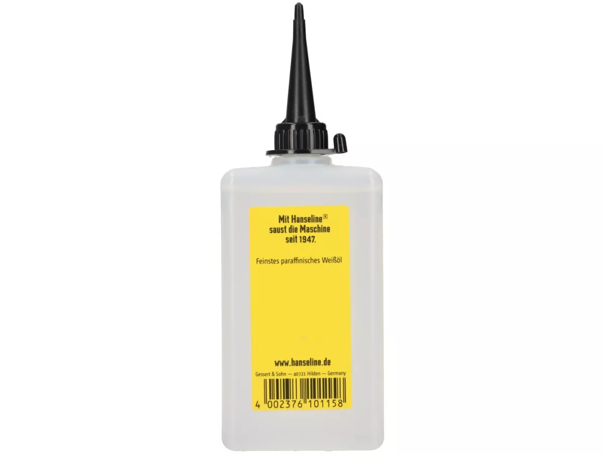 Olio per macchine da cucire -HANSELINE- 100ml, privo di resine e acidi - utilizzato per lubrificare cavi Bowden, meccanica di precisione, tachimetri, serrature, utensili
