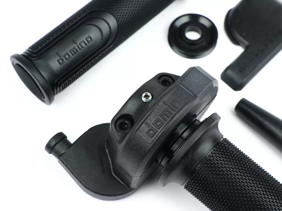 Quick action throttle grip -TOMASELLI Ø=22mm horizontal- black/black