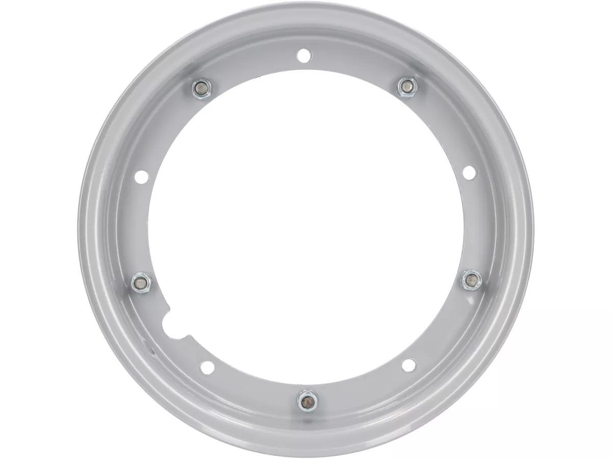 Ruota -RMS 2.10-10 pollici, acciaio- Vespa (tipo PX) - Vespa Smallframe V50, 50N, Special, PV, ET3, PK50-125 (S/XL/XL2), Largeframe PX, T5, Sprint, Rally, GT/GTR, LML Star, Deluxe - Grigio