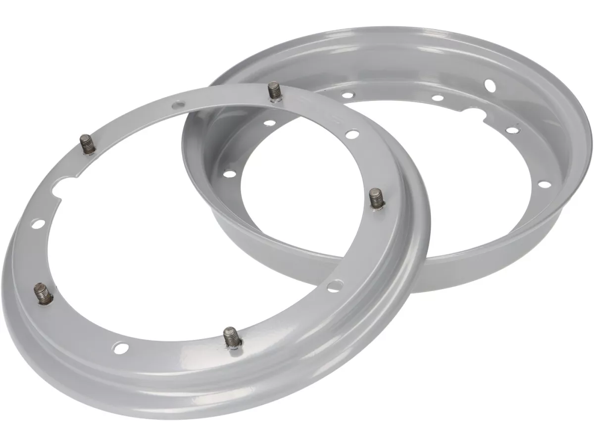 Ruota -RMS 2.10-10 pollici, acciaio- Vespa (tipo PX) - Vespa Smallframe V50, 50N, Special, PV, ET3, PK50-125 (S/XL/XL2), Largeframe PX, T5, Sprint, Rally, GT/GTR, LML Star, Deluxe - Grigio