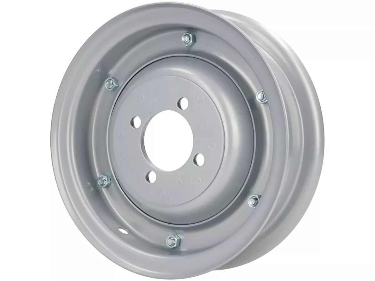 Jante -FA ITALIA 2.10-8 pouces, acier- Vespa (type 4 trous intérieurs) - Wideframe V1-15, V30-33, VU, VM, VN, VNA, VNB, VB, VBA, VBB, Hoffmann, ACMA - gris