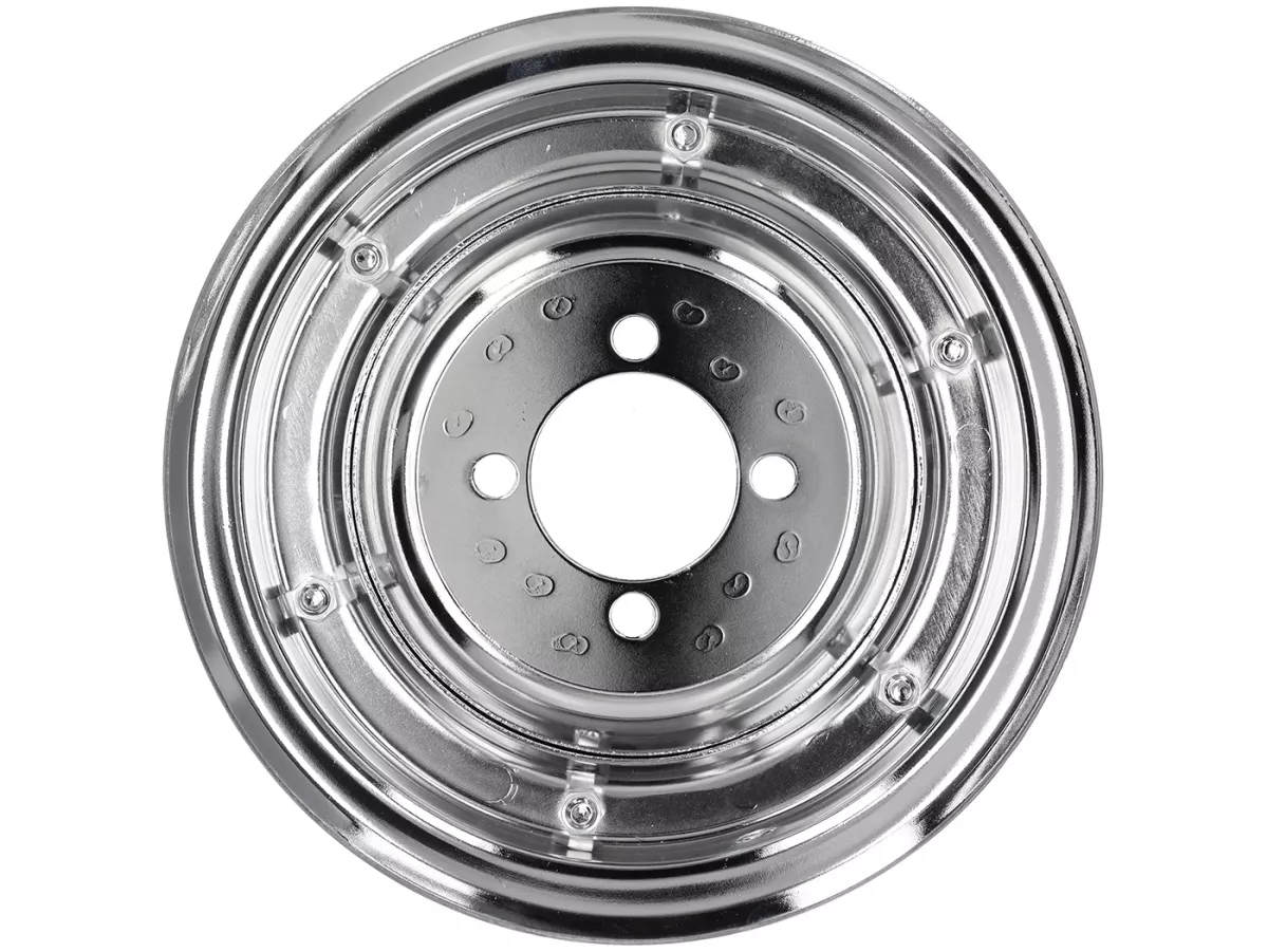 Wheel rim -FA ITALIA 2.10-8 inch, steel - Vespa (type 4 inner holes) - Wideframe V1-15, V30-33, VU, VM, VN, VNA, VNB, VB, VBA, VBB, Hoffmann, ACMA - chrome
