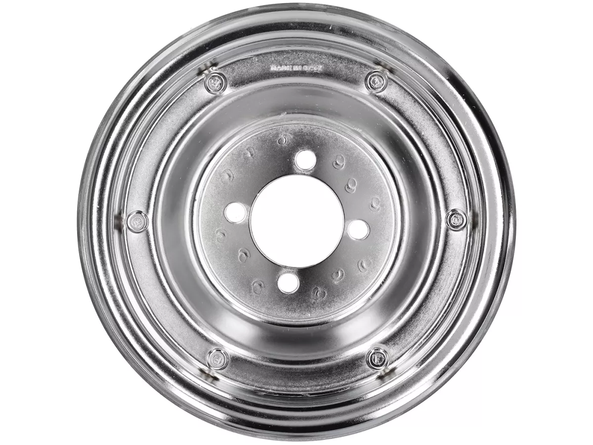 Wheel rim -FA ITALIA 2.10-8 inch, steel - Vespa (type 4 inner holes) - Wideframe V1-15, V30-33, VU, VM, VN, VNA, VNB, VB, VBA, VBB, Hoffmann, ACMA - chrome