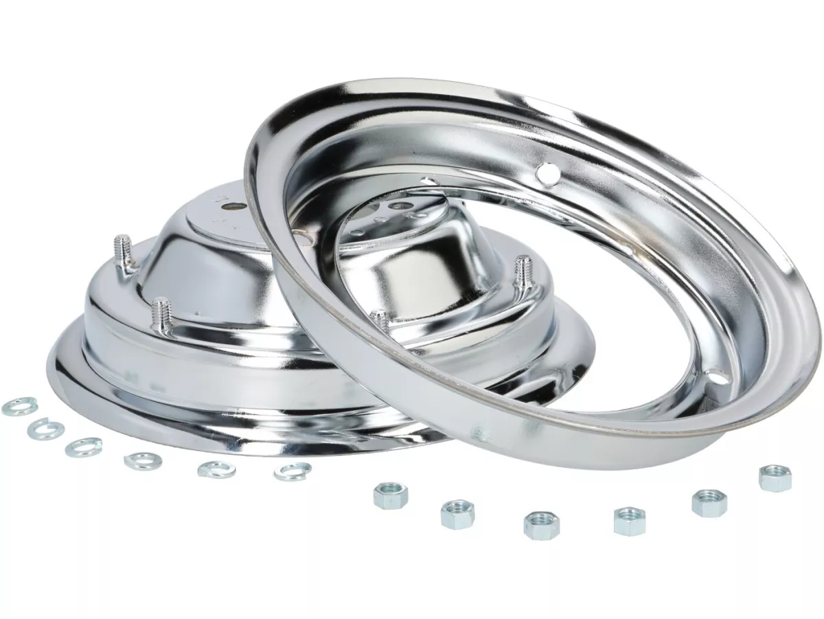 Wheel rim -FA ITALIA 2.10-8 inch, steel - Vespa (type 4 inner holes) - Wideframe V1-15, V30-33, VU, VM, VN, VNA, VNB, VB, VBA, VBB, Hoffmann, ACMA - chrome