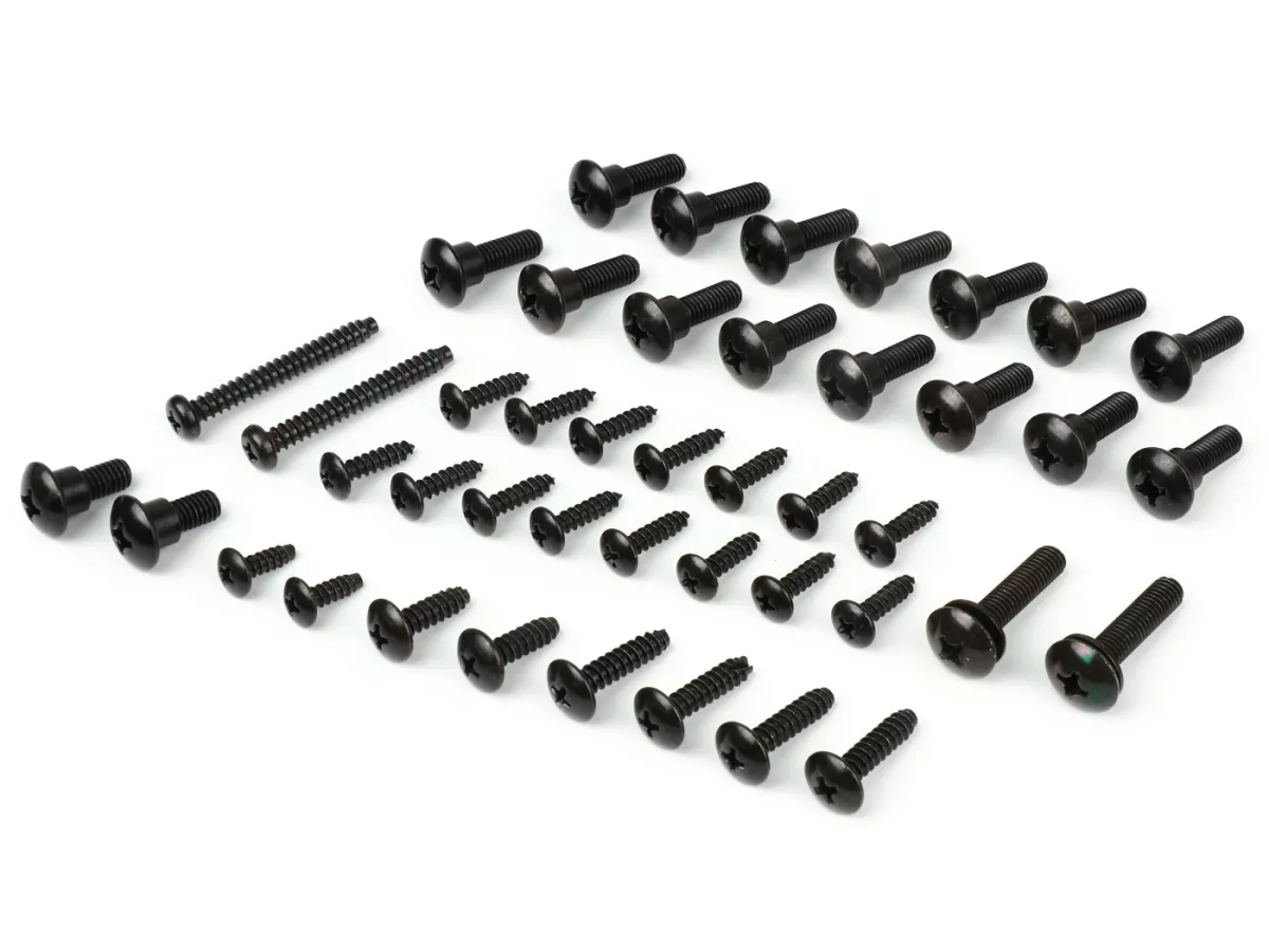Screw set for body parts -DMP- Piaggio Zip II 50-125 - black
