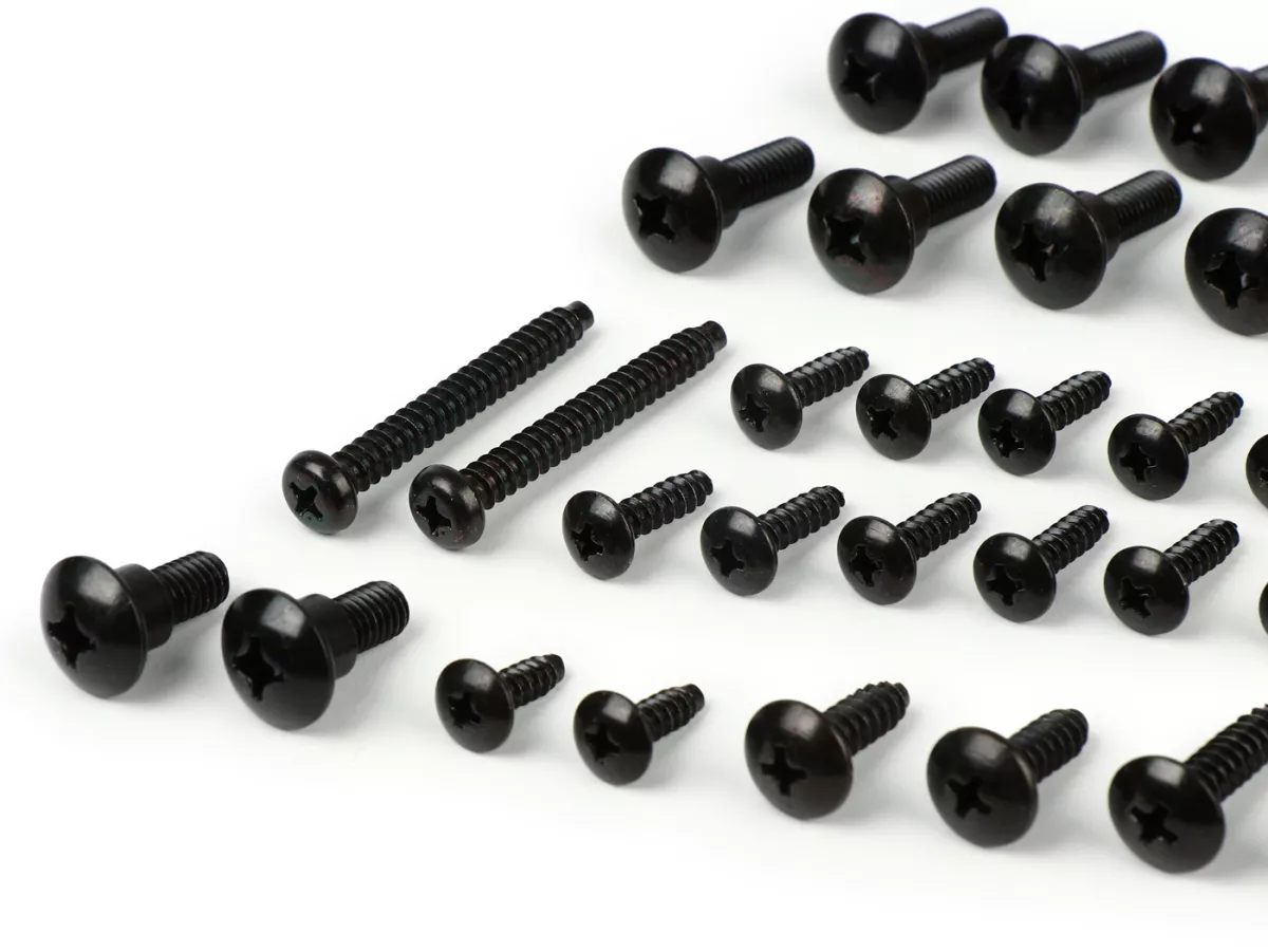 Screw set for body parts -DMP- Piaggio Zip II 50-125 - black