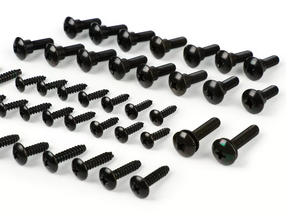 Screw set for body parts -DMP- Piaggio Zip II 50-125 - black