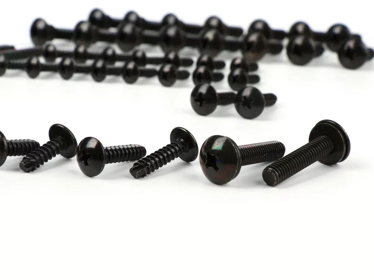 Screw set for body parts -DMP- Piaggio Zip II 50-125 - black