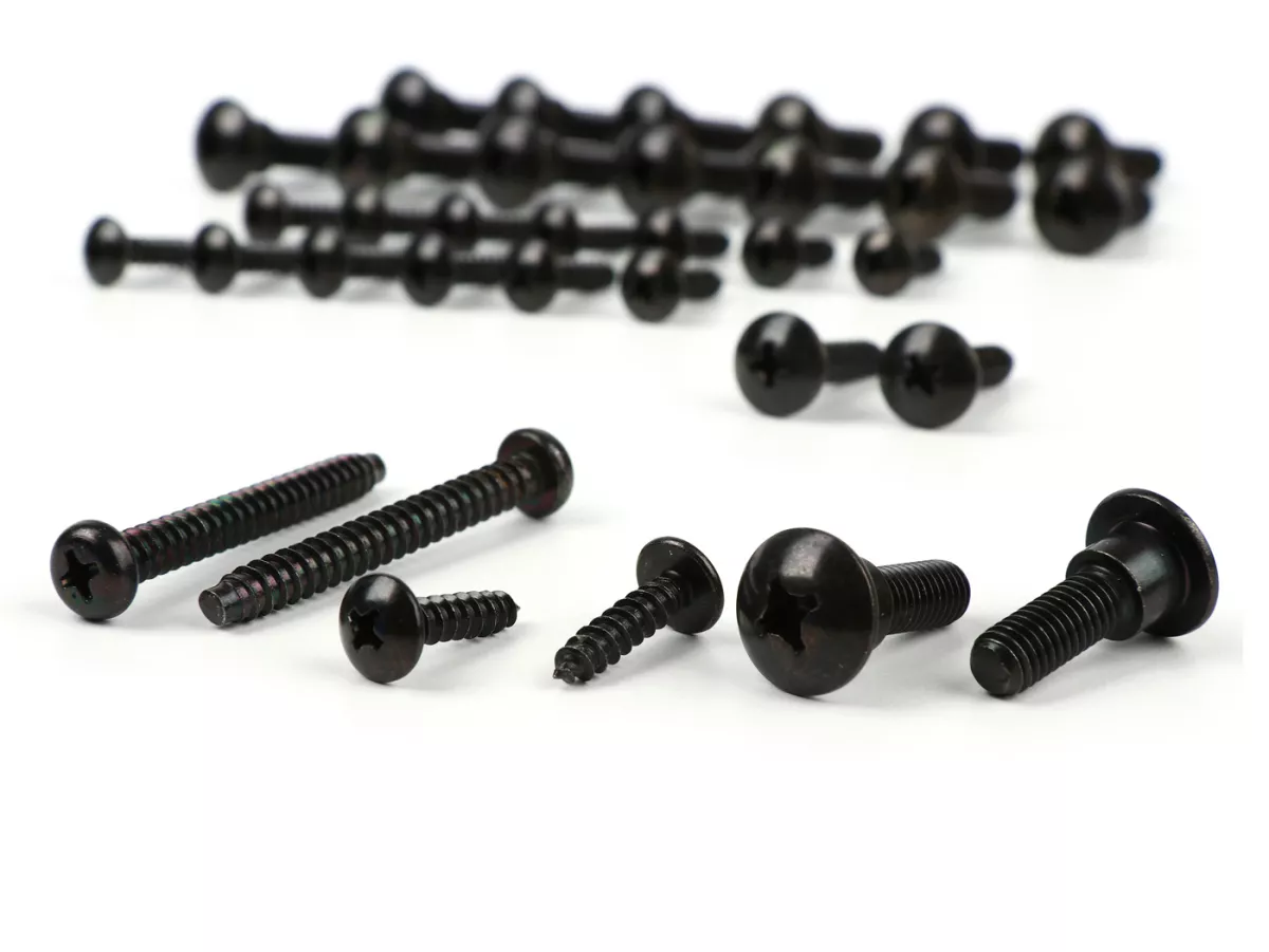 Screw set for body parts -DMP- Piaggio Zip II 50-125 - black