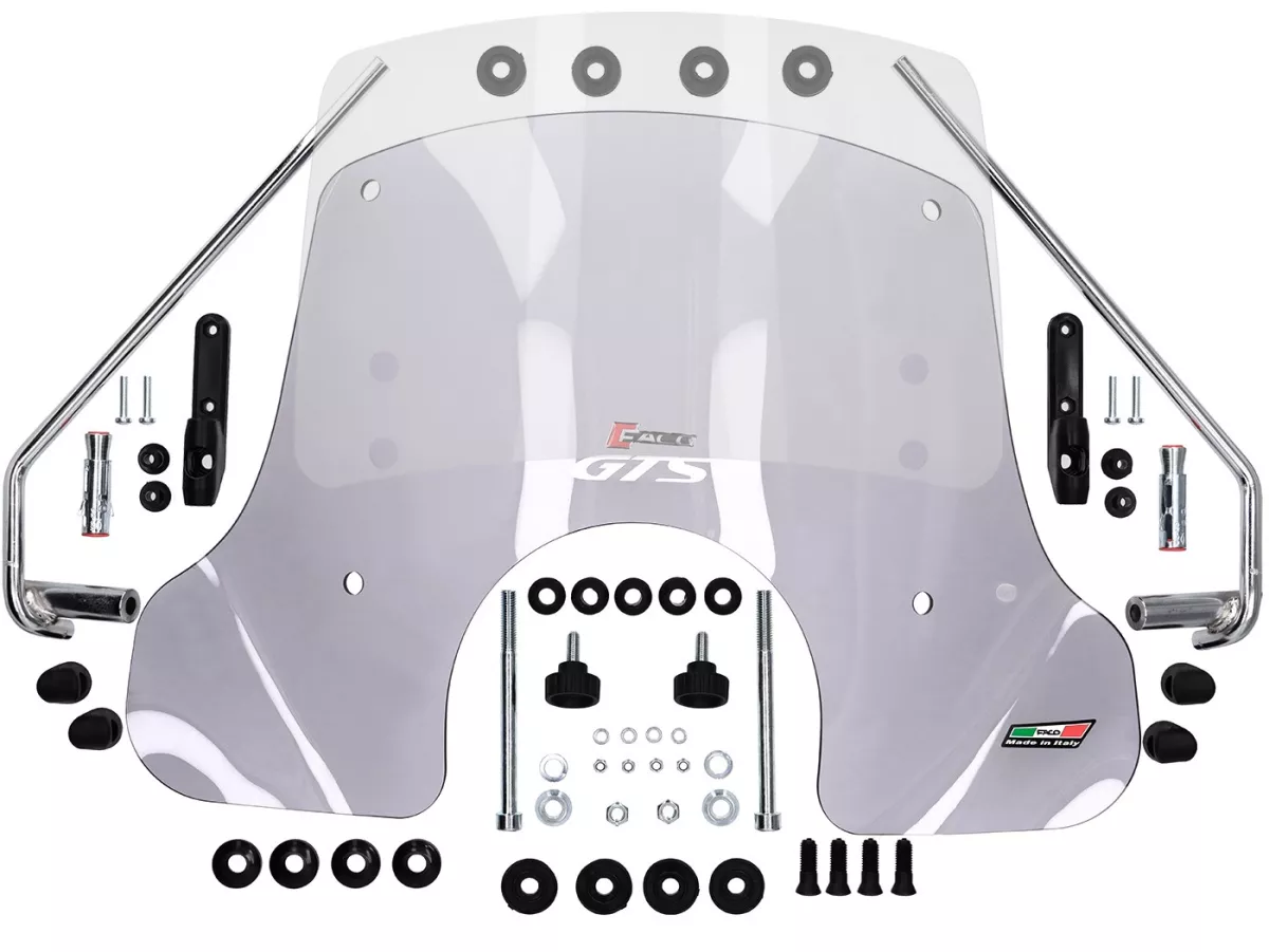 Windshield -FACO- Twin Screen- Vespa GTS 125-310cc Keyless - adjustable, incl. mounting material