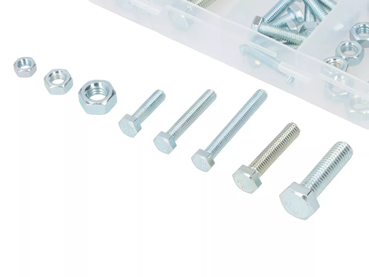 Hexagon bolts and nuts assortment box -OEM- M5-M8, 75-pcs.