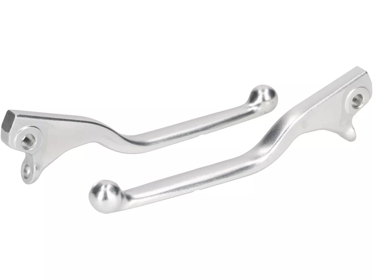 Pair of brake levers -OEM QUALITY- Vespa GTS 125-310 Keyless Basic, Super, Super Sport, Super Tech - NISSIN - silver