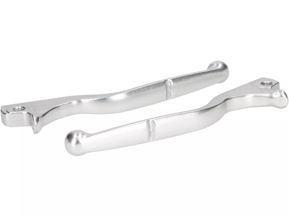 Pair of brake levers -OEM QUALITY- Vespa GTS 125-310 Keyless Basic, Super, Super Sport, Super Tech - NISSIN - silver