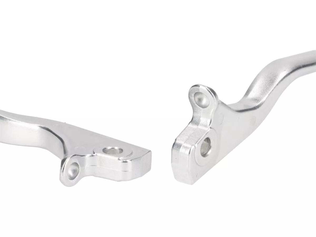 Pair of brake levers -OEM QUALITY- Vespa GTS 125-310 Keyless Basic, Super, Super Sport, Super Tech - NISSIN - silver