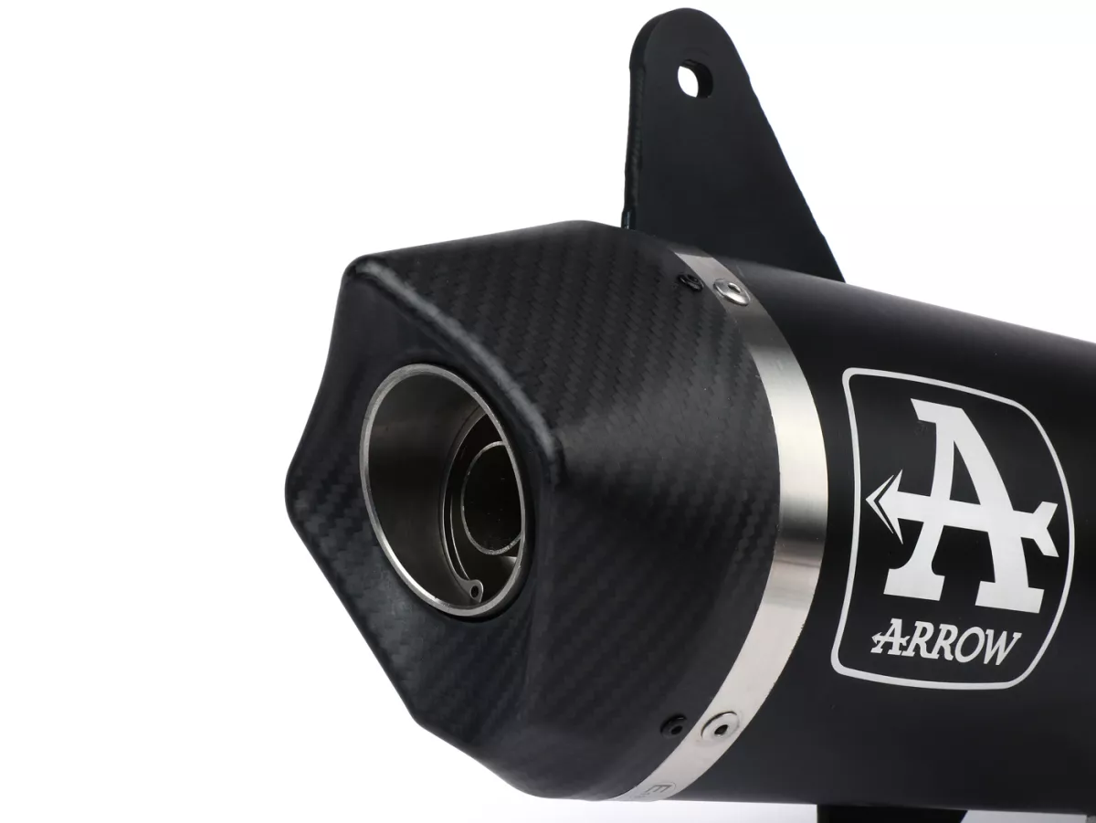 Silencer- ARROW Urban- Dark Aluminium with carbon end cap - Vespa GTS Super HPE 300 (Euro 5, ZAPMD3100, ZAPMD3101, ZAPMD3101, ZAPMD3103, ZAPMD3104) - Vespa GTV 300ie Keyless HPE ABS (2023, ZAPMD3108)
