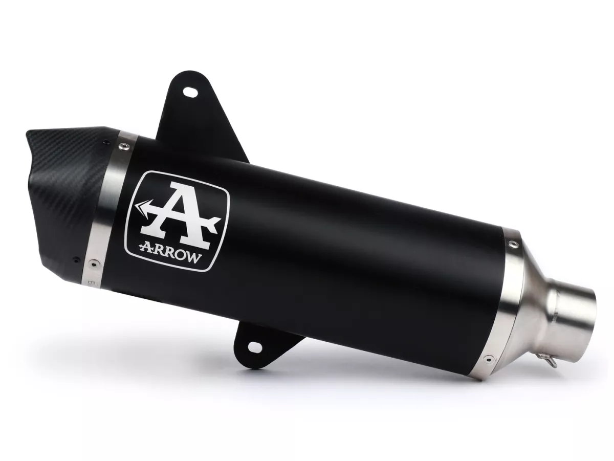 Silencer- ARROW Urban- Dark Aluminium with carbon end cap - Vespa GTS Super HPE 300 (Euro 5, ZAPMD3100, ZAPMD3101, ZAPMD3101, ZAPMD3103, ZAPMD3104) - Vespa GTV 300ie Keyless HPE ABS (2023, ZAPMD3108)