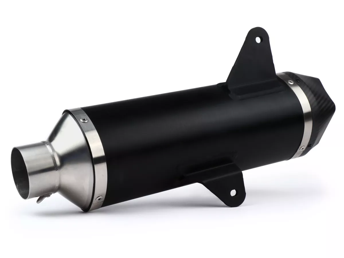 Silencer- ARROW Urban- Dark Aluminium with carbon end cap - Vespa GTS Super HPE 300 (Euro 5, ZAPMD3100, ZAPMD3101, ZAPMD3101, ZAPMD3103, ZAPMD3104) - Vespa GTV 300ie Keyless HPE ABS (2023, ZAPMD3108)