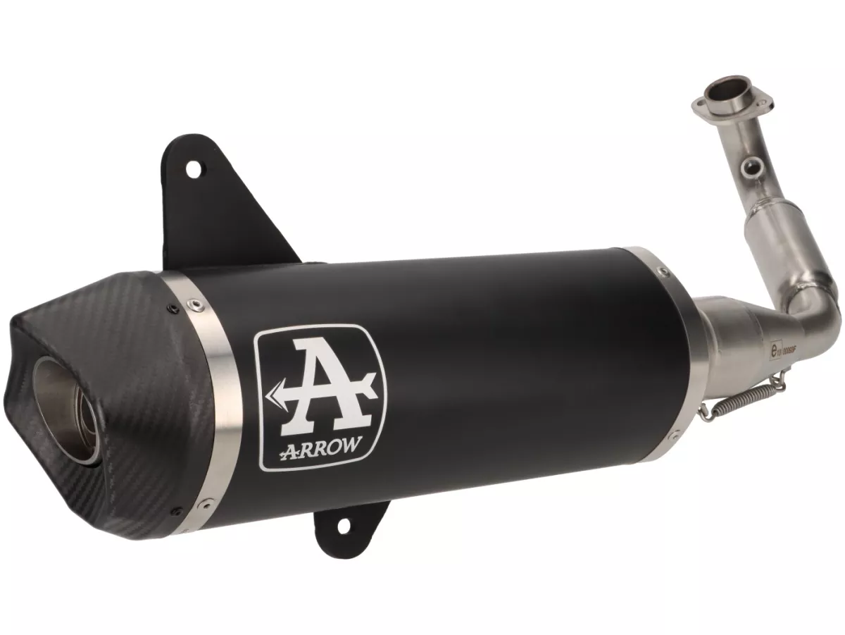 Knalpot -ARROW- Urban Dark Aluminium / Carbon- Vespa GTS Super HPE 300 (Euro 5, ZAPMD3100, ZAPMD3101, ZAPMD3101) - dengan konverter katalitik (2021-) Euro 5