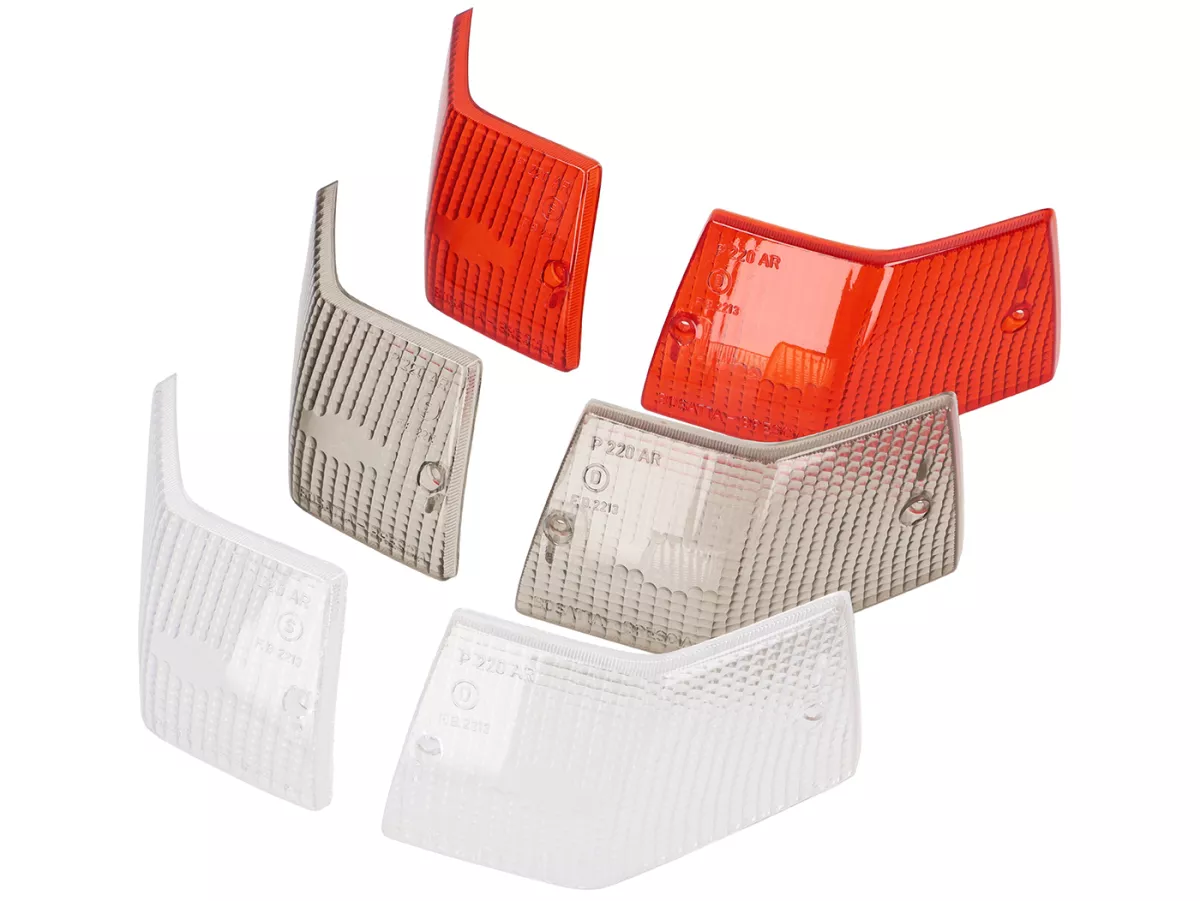 Lenti indicatori di direzione -BOSATTA set di 2 - Vespa PX80, PX125, PX150, PX200, T5 125cc posteriore