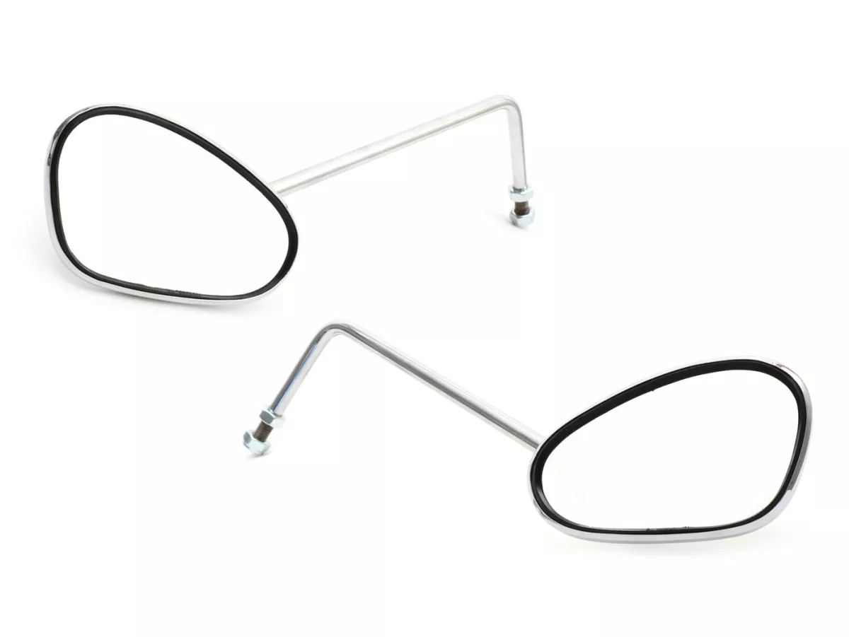 Specchio -BUMM cromato, acciaio inox, a forma di rene- Vespa, piccolo -