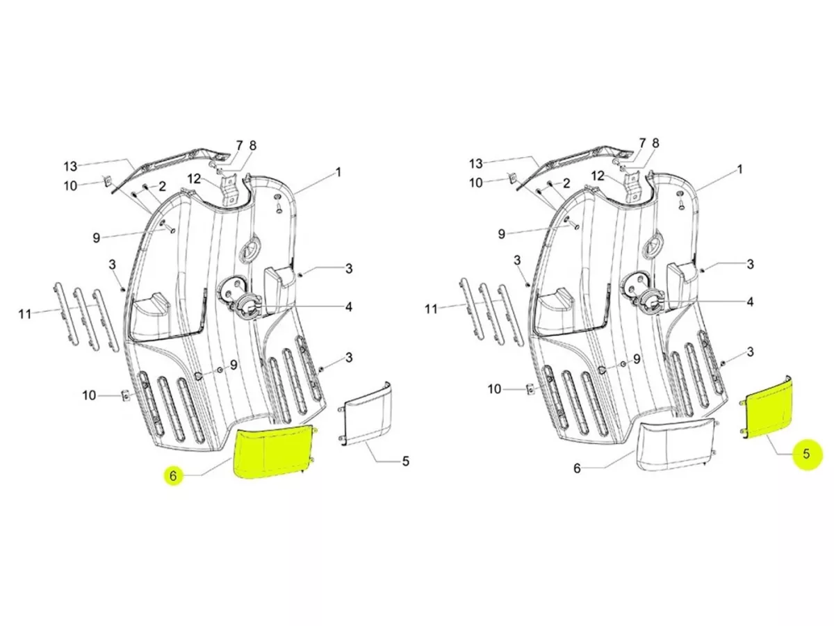 Portapiernas -PIAGGIO- Vespa S (ZAPC38, ZAPM44, ZAPM68) -