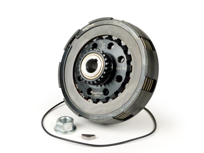 Clutch -BGM PRO Superstrong Ultralube Touring STD - lining Cosa2 (steel/cork)- for primary wheel 67/68Z - Vespa PX80, PX125, PX150, T5 125cc, Cosa, Sprint150, Rally180, GT125/GTR125, TS125, GL150, Super125 (VNC1 from Nr11001), Super150 -