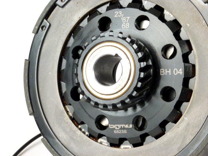 Clutch -BGM PRO Superstrong Ultralube Touring STD - lining Cosa2 (steel/cork)- for primary wheel 67/68Z - Vespa PX80, PX125, PX150, T5 125cc, Cosa, Sprint150, Rally180, GT125/GTR125, TS125, GL150, Super125 (VNC1 from Nr11001), Super150 -