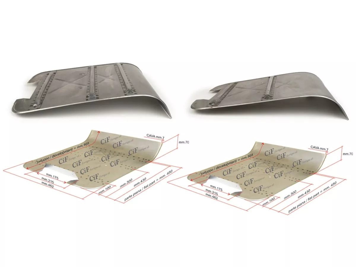 Perbaikan panel lantai panjang -KUALITAS OEM, Premium- Vespa Super, GT125 (VNL2T), GTR125 (VNL2T), GL150 (VLA1T), Sprint150 (VLB1T), TS125 (VNL3T), SS180 (VSC1T), Rally180 (VSD1T), Rally200 (VSE1T) -