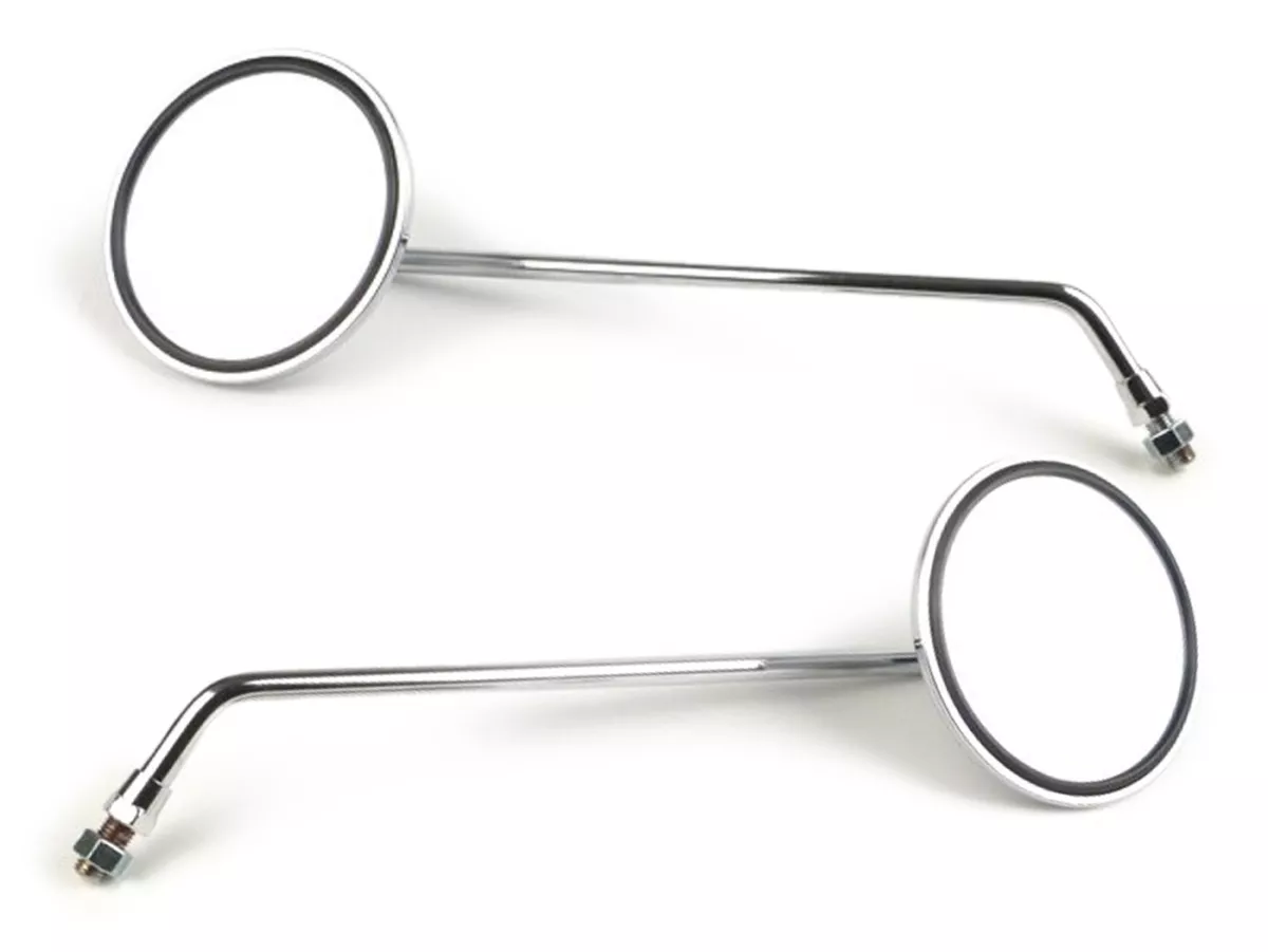 Mirror -VICMA chrome, round, with E-mark- all classic Vespa models - support for handlebar incl. -
