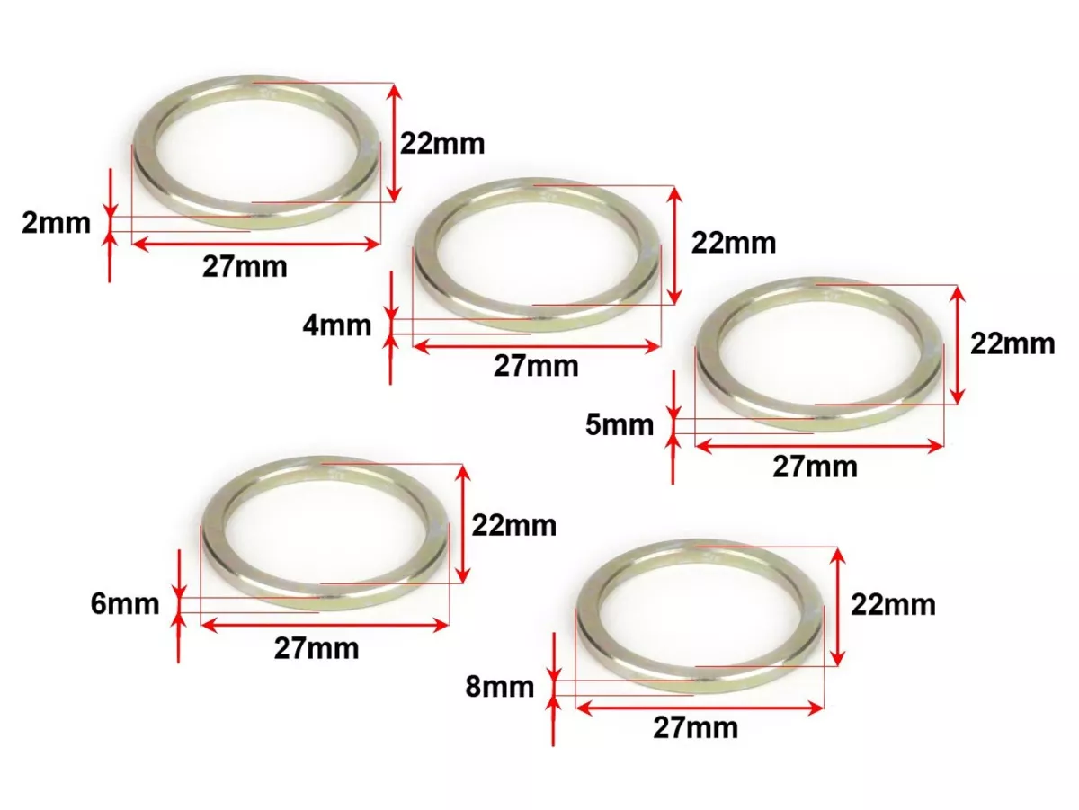 Spacer ring used as restrictor for variator -SUPERTEC Øinner=22mm, Øouter=27mm- Aprilia 50cc 2-stroke (ZD4RL, ZD4PK, ZD4SC), Suzuki Katana, Estilete, Zilion -
