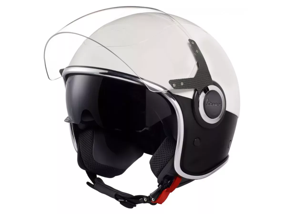 Helm -VESPA VJ- Jethelm, Bianco / Nero Opaco -VESPA VJ- Jethelm, Bianco / Nero Opaco -Nero