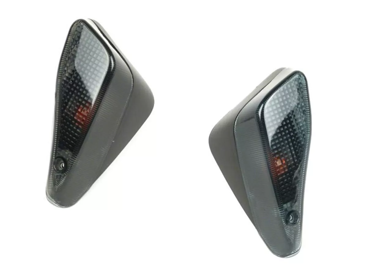 Indicator -OEM QUALITY- Piaggio NRG Power - smoked / black tinted - front