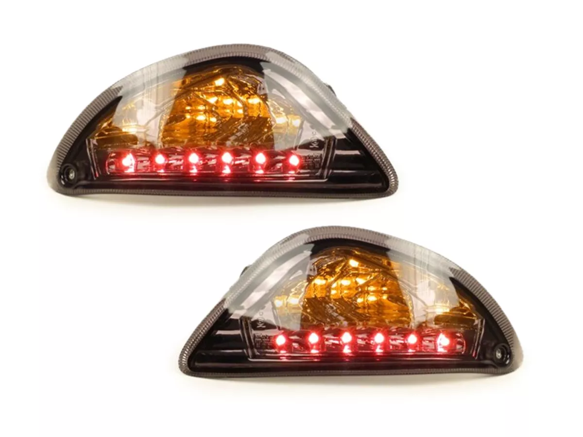 Juego de intermitentes -POWER 1 LED (E-mark)- Vespa LX, LXV, S - ahumado / tintado negro -