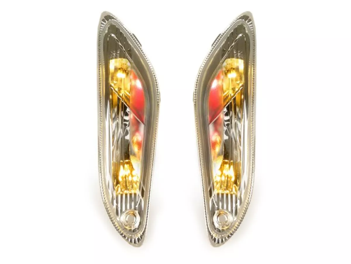 Richtingaanwijzerset -POWER 1 LED (E-markering)- Vespa Primavera, Sprint - wit -