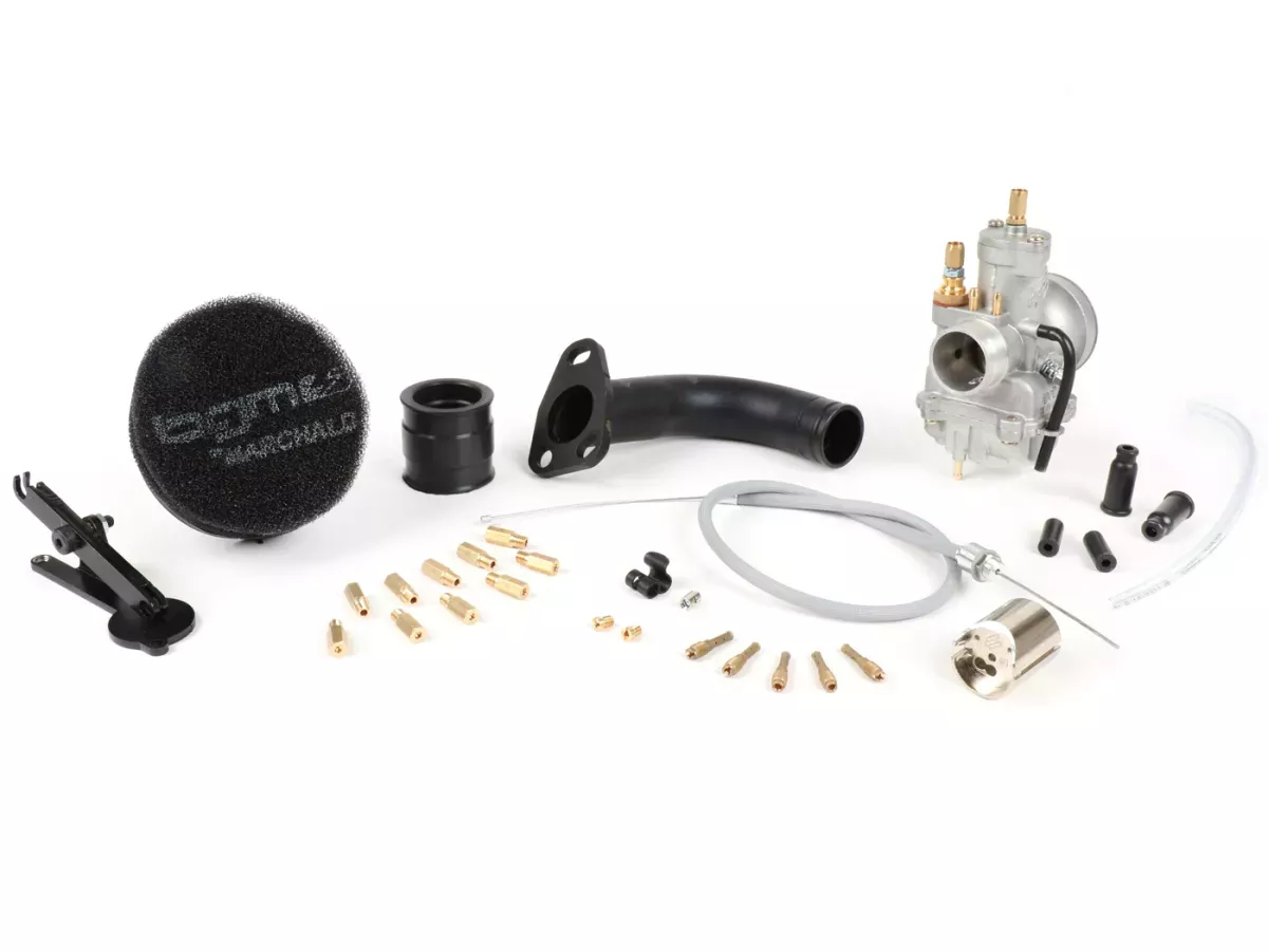 Set carburatore collettore di aspirazione con raccordo in gomma -SC, Polini CP- Vespa Wideframe V1 - V15, V30 - V33, VM, VN, VU, Vespa 150 VL, VB, ACMA 125 (1951-1955), ACMA 150 GL (1956-1958), Motovespa 125N (1953-1958), Hoffmann Vespa 125 A/B/C