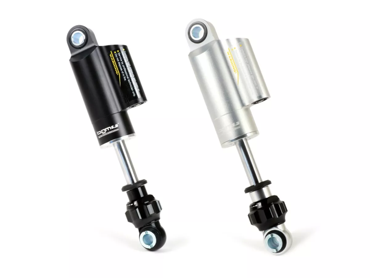Schokdemper voor -BGM PRO SC COMPETITION- Vespa Largeframe Rally180/200 (VSD1T/VSE1T), Sprint150 (VLB1T), GT125 (VNL2T), GTR125 (VNL2T), TS125 (VNL3T), GL150 (VLA1T), Super (VNC/VBC), VNA, VNB, VBA, VBB, Breedframe V30-33, VM, VN, VL, GS150 / GS3 (VS1-5T)