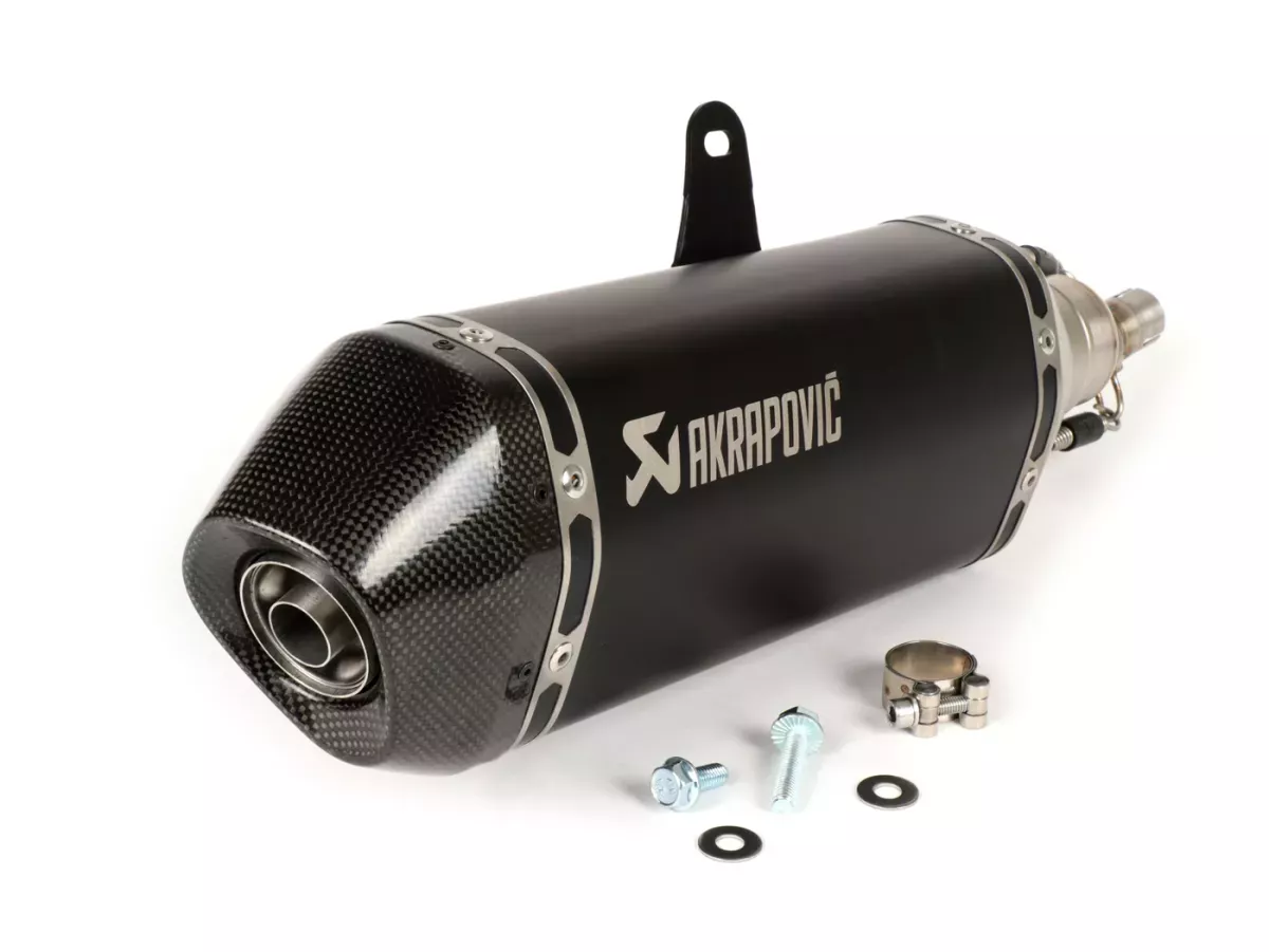 Escape -AKRAPOVIC slip on acero inoxidable Black Edition- Vespa GTS 125 (2017-, Euro 4, iGet, MA3A), GTS 150 (2017-, Euro 4, iGet, MA3B) -