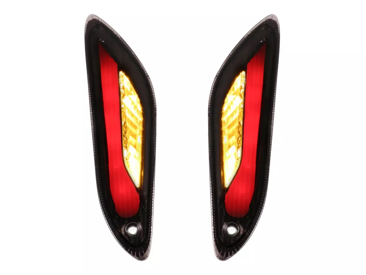 Paire clignotants -POWER 1 LED 2.0 homologation européenne- Vespa Primavera, Sprint - teinte noire -