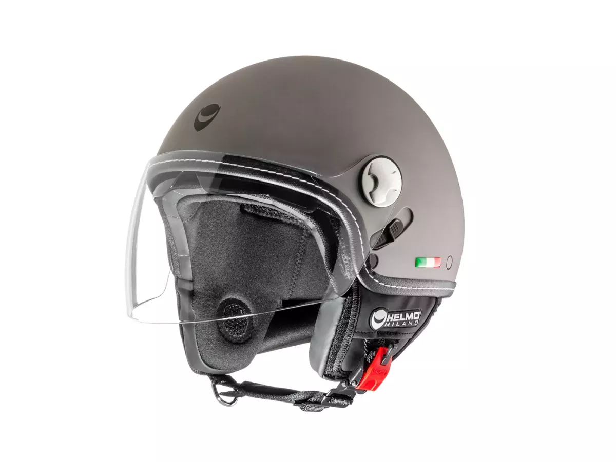 Helm -HELMO MILANO- Demi Jet, Eos, rubber antraciet -HELMO MILANO- Demi Jet, Eos, rubber antraciet