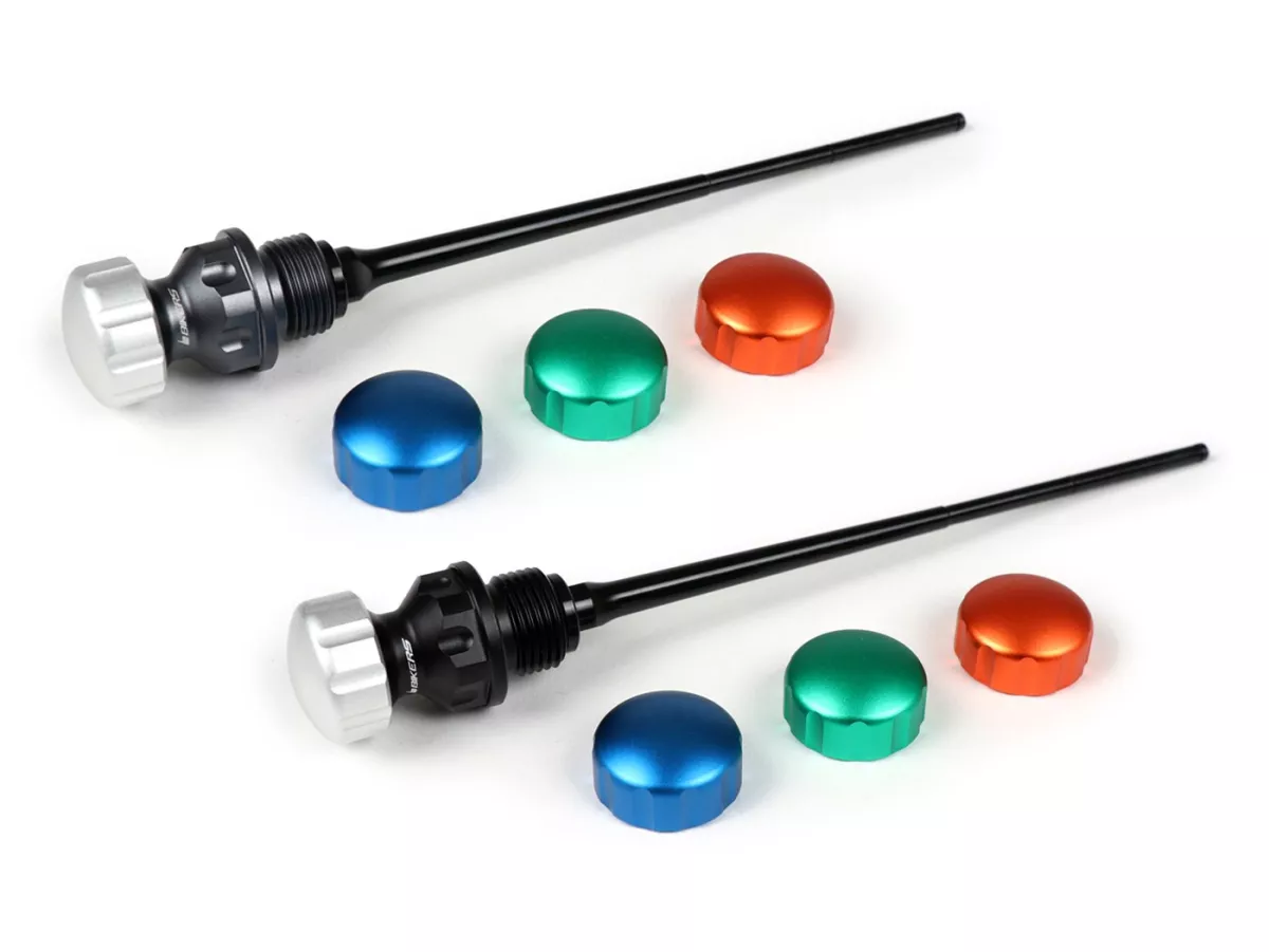 Oil filler cap with dipstick for engine oil -BIKERS, silver, green, orange, blue - Sprint 125 (RP8M82111, ZAPM81300, ZAPM81301, ZAPMA1300), Vespa Sprint 150 (ZAPM81401, ZAPMA1400), Vespa GTS 125 3V (RP8M45310, RP8M45312), Vespa GTS 150 3V (RP8M45410), Ves