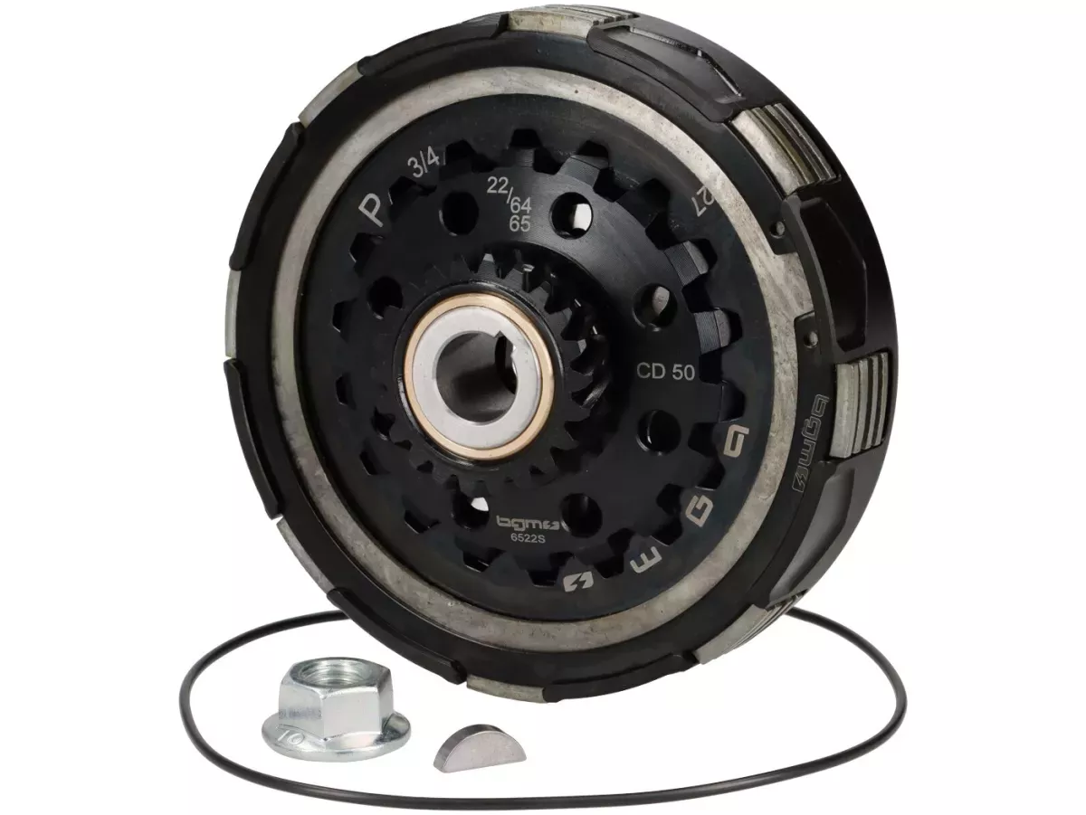 Koppling -BGM PRO Superstrong Ultralube Sport CR80 - foder CR80 (aluminium/sintrad)- för primärhjul 64/65Z - Vespa PX200, Rally200 -