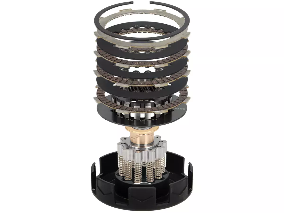 Koppling -BGM PRO Superstrong Ultralube Sport CR80 - foder CR80 (aluminium/sintrad)- för primärhjul 64/65Z - Vespa PX200, Rally200 -