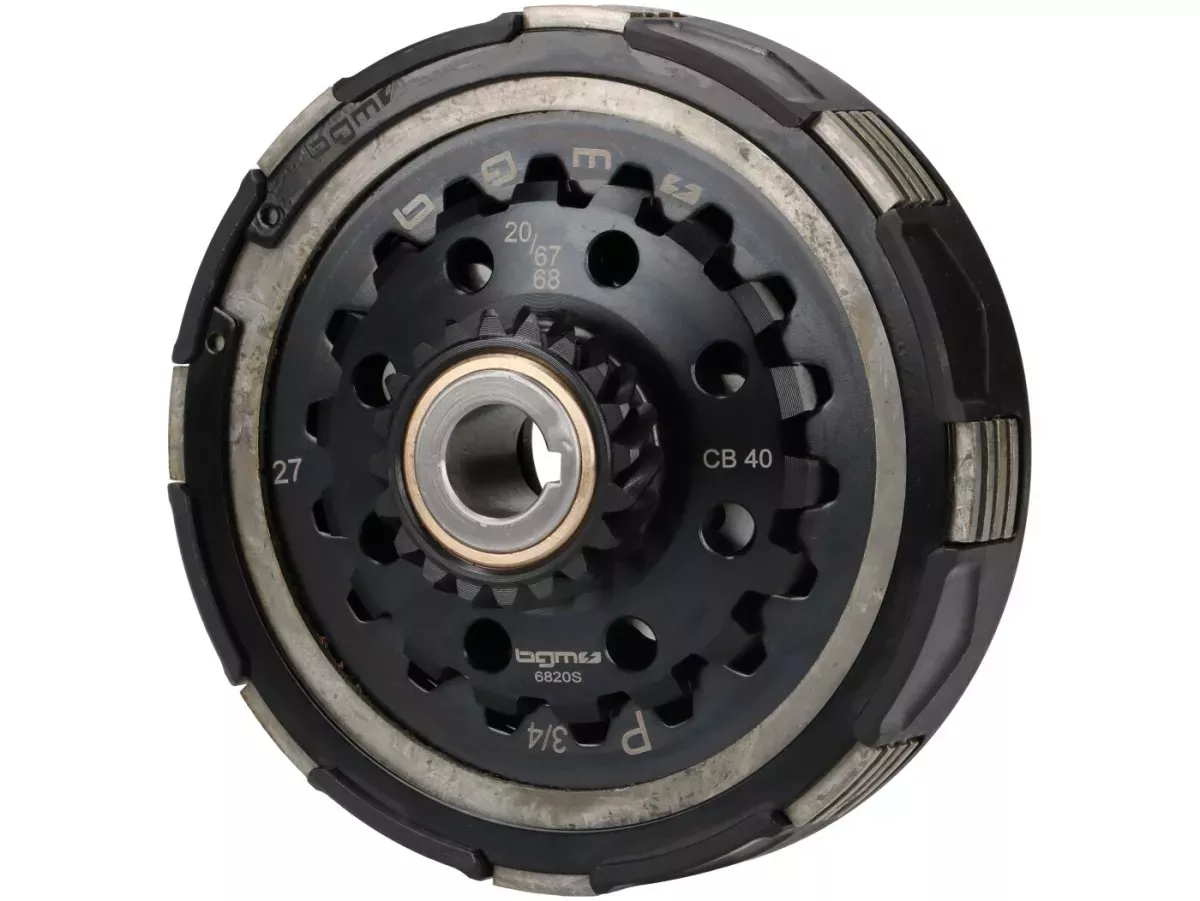 Koppeling -BGM PRO Superstrong Ultralube Sport CR80 - voering CR80 (aluminium/gesinterd)- voor primair wiel 67/68Z - Vespa PX80, PX125, PX150, T5 125cc, Cosa, Sprint150, Rally180, GT125/GTR125, TS125, GL150, Super125 (VNC1 vanaf Nr11001), Super150 - voor 