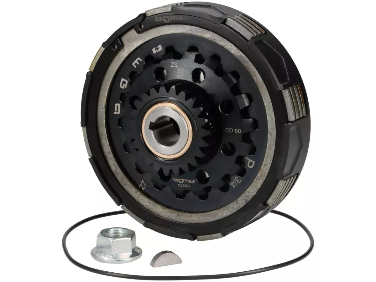 Clutch -BGM PRO Superstrong Ultralube Sport CR80 - lining CR80 (aluminum/sintered)- for primary wheel BGM Pro 62/63Z (straight toothed) - Vespa PX80, PX125, PX150, T5 125cc, Cosa, Sprint150, Rally180, GT125/GTR125, TS125, GL150, Super125 (VNC1 from Nr1100