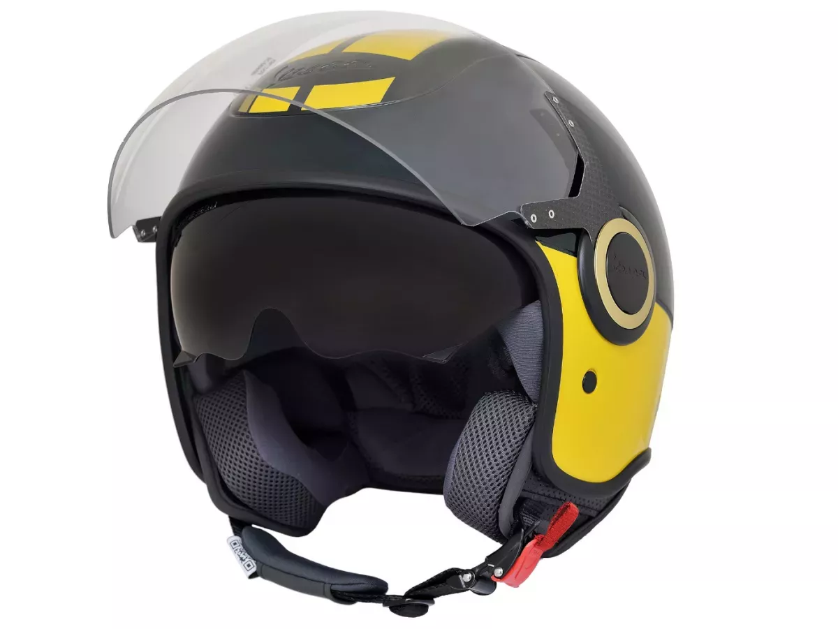 Helm -VESPA Jet Helm VJ- Racing Sixties- groen geel
